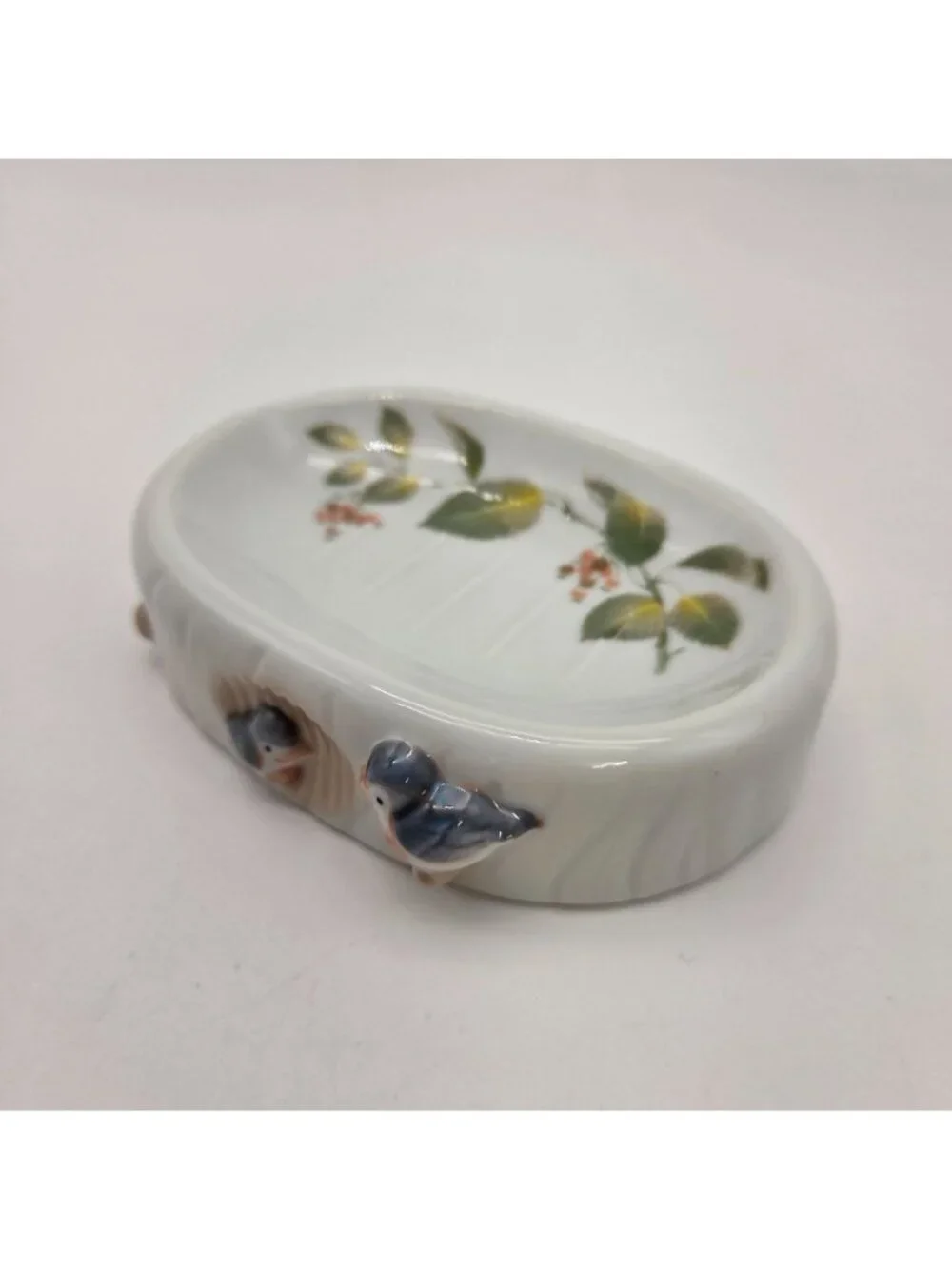 Vintage 3 Pc Takahashi Japan Birds Bathroom Set